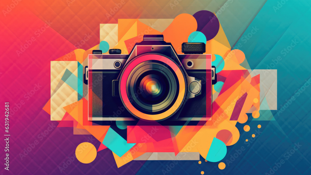 Obraz premium retro camera with background