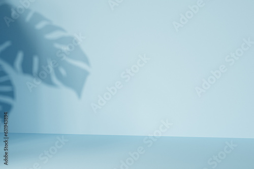 Minimal background scene with natural lighting and leaves shadow background, 3d render