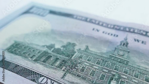 Closeup Money Leaving Costly Spending Concept Super Slow Motion photo