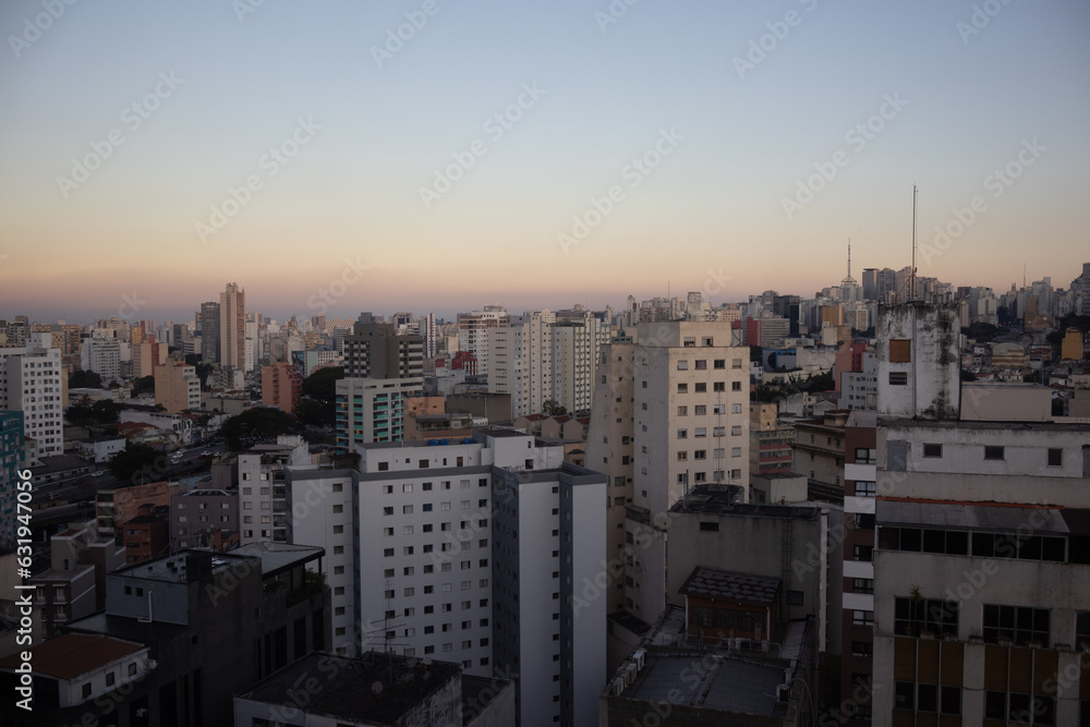Horizonte do Centro de São Paulo antes do Por-do-Sol