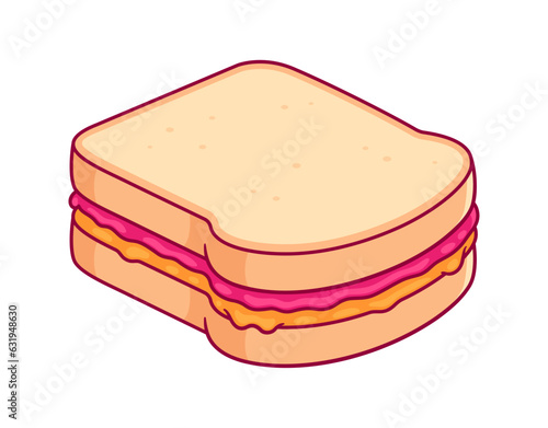 PBJ peanut butter and jelly sandwich drawing