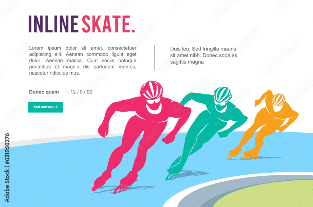 Great elegant vector editable inline skate poster background design for