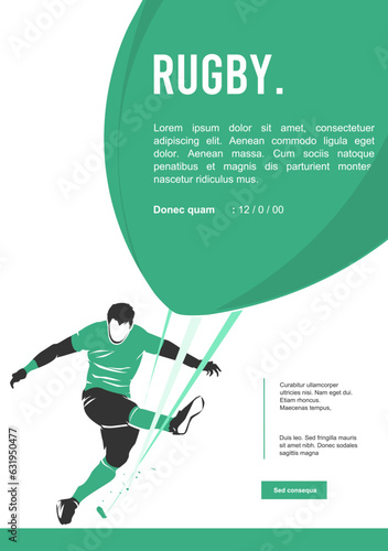 Premium editable vector file of rugby player poster graphic best for your print and digital mockup