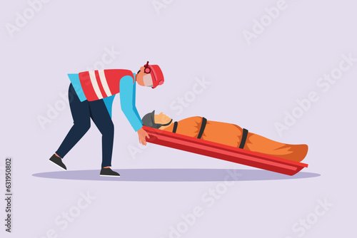 First aid. Emergency rescue concept. Colored flat vector illustration isolated. 