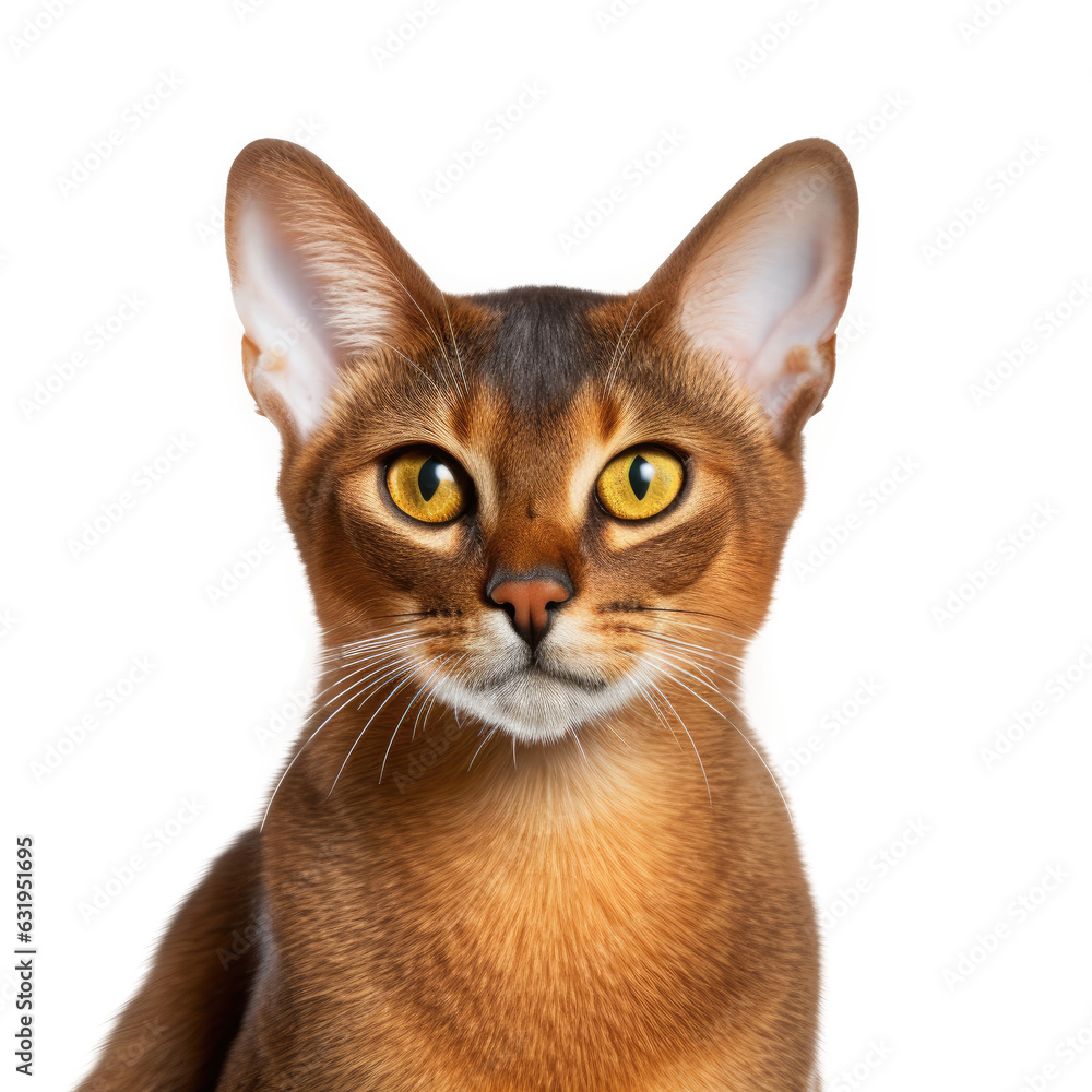 Abyssinian Cat, isolated on transparent, PNG, HD