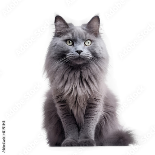 Nebelung Cat, isolated on transparent, PNG, HD