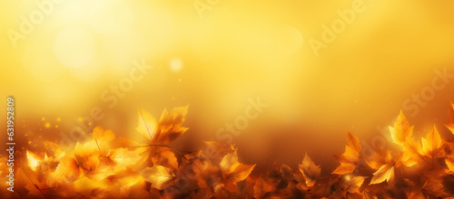 Golden Sunlit Scene with Falling Leaves