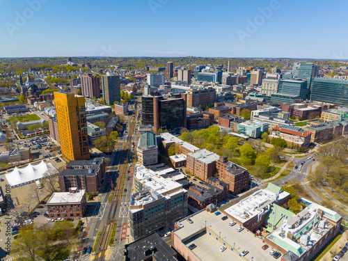Boston Longwood Medical and Academic Area aerial view in Boston  Massachusetts MA  USA. This area including Beth Israel Deaconess Medical Center  Children s Hospital  Dana Farber Cancer Institute  etc