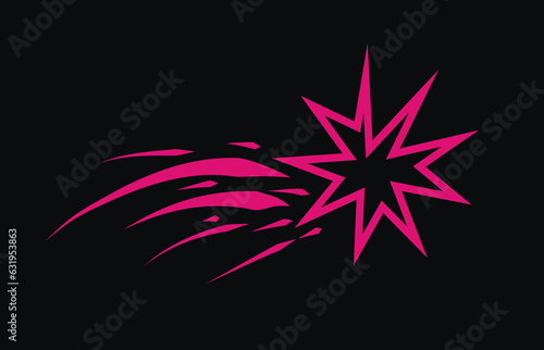 Stars of different shapes. The star flies across the sky. starry sky. Colored abstract graphic elements. Cartoon elements in retro style. vector illustration. funny stickers. Star collection