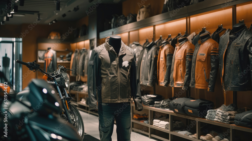 Fototapeta premium A motorcycle apparel and accessories store