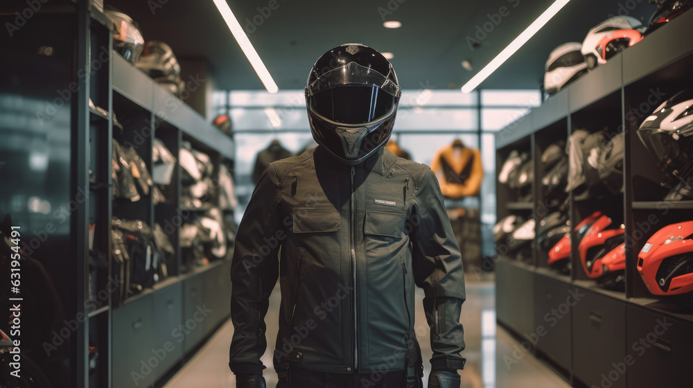 Fototapeta premium A motorcycle apparel and accessories store