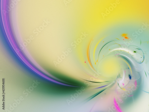 Wallpaper Mural purple and green abstract fractal background 3d rendering illustration Torontodigital.ca