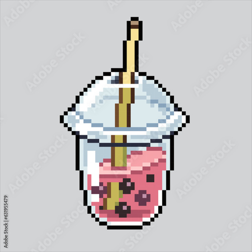 Pixel art illustration Boba. Pixelated Boba. Boba drink icon pixelated for the pixel art game and icon for website and video game. old school retro.