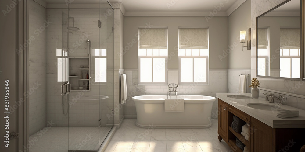 Transitional bathrooms gracefully walk the line between traditional and contemporary, with just enough detailing to please folks in both design camps. While elements of traditional and contemporary st