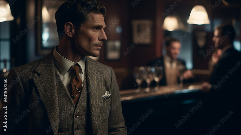 AI generated concept of a british gentlemen's club - obrazy, fototapety, plakaty 
