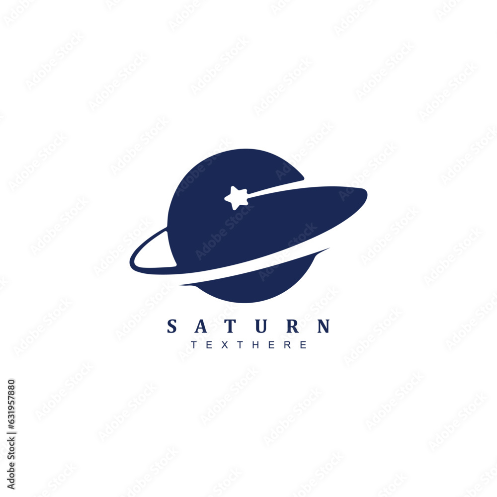 Fototapeta premium Saturn ring star logo design badge for your brand or business