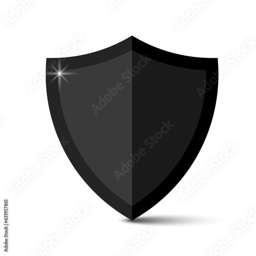 Free Download Metallic black shield. Vector illustration. Eps 10. - GFXLoad