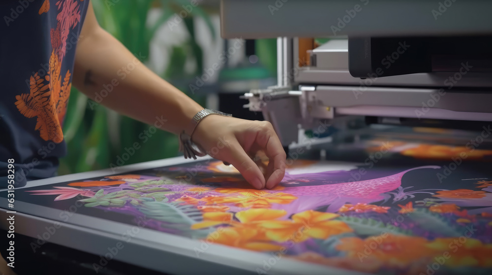 Fototapeta premium A close-up printing with the Polyprint DTG printer