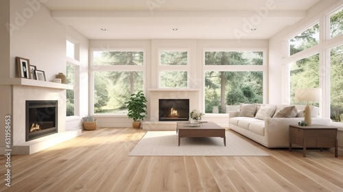 Simple and modern hardwood living room interior © arthyeon