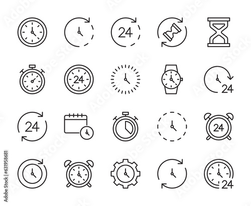 Time line icons set vector illustration. editable stroke