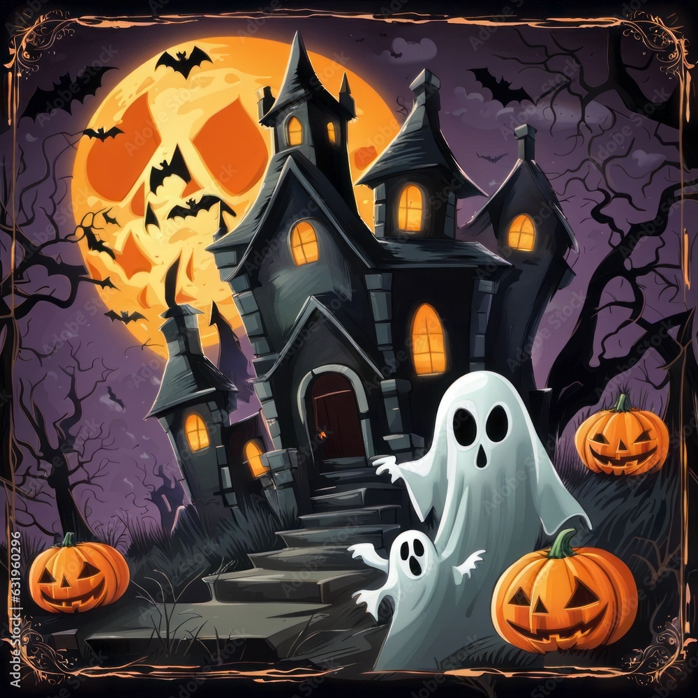 Fototapeta premium Creepy and Spooky Halloween Background