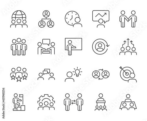 Business line icons set vector illustration. editable stroke