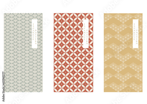 Abstract background in vintage style. Chinese new year banner and card design. Geometric line with Japanese pattern vector. Contemporary shapes in vintage template. 