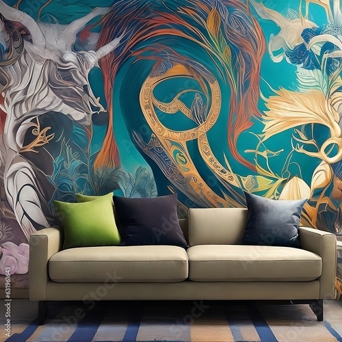 modern living room with a sofa ai generated