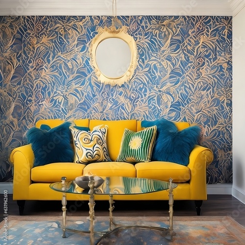 living room with stylish sofa modern 