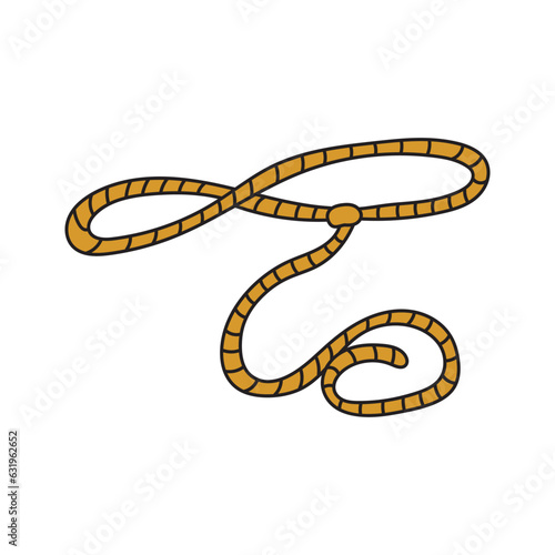 Kids drawing Cartoon Vector illustration cowboy lasso rope icon Isolated on White 