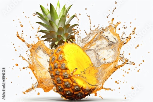 pinapple juice splash white background details