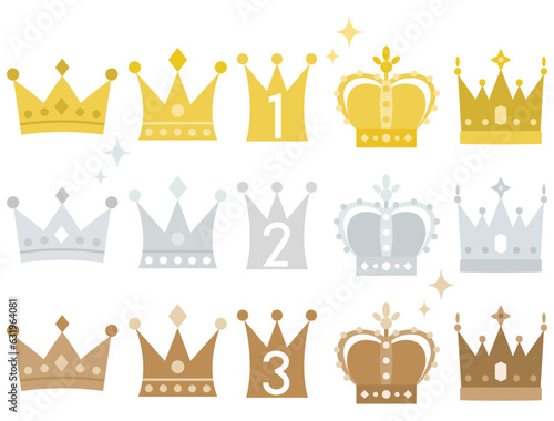 王冠とランキングの数字を組み合わせたイラスト