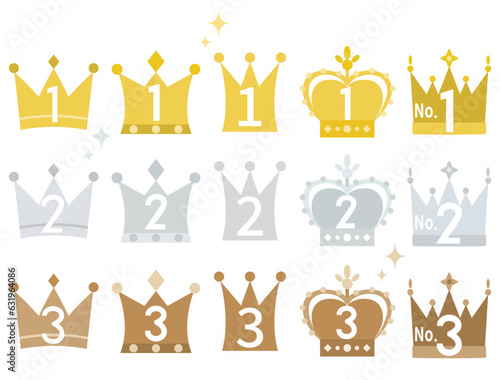 王冠とランキングの数字を組み合わせたイラスト