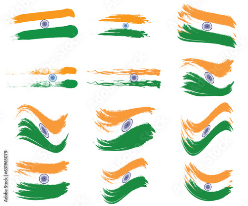 India flag, vector illustration on a white background. festive illustration of independence day in India celebration on August 15. 