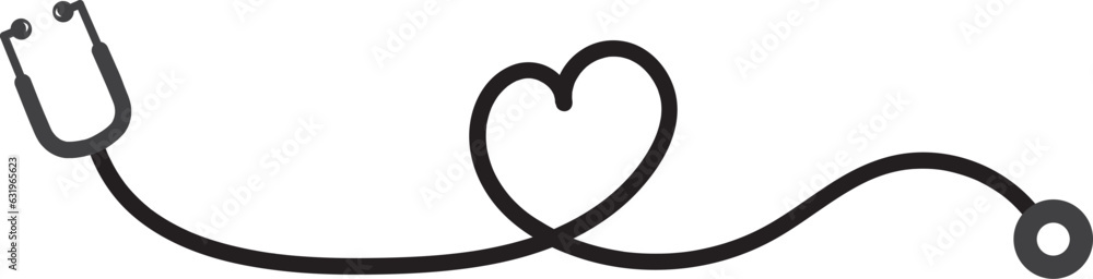 stethoscope icon in flat style heart diagnostic stethoscope icon in flat style heart diagnostic