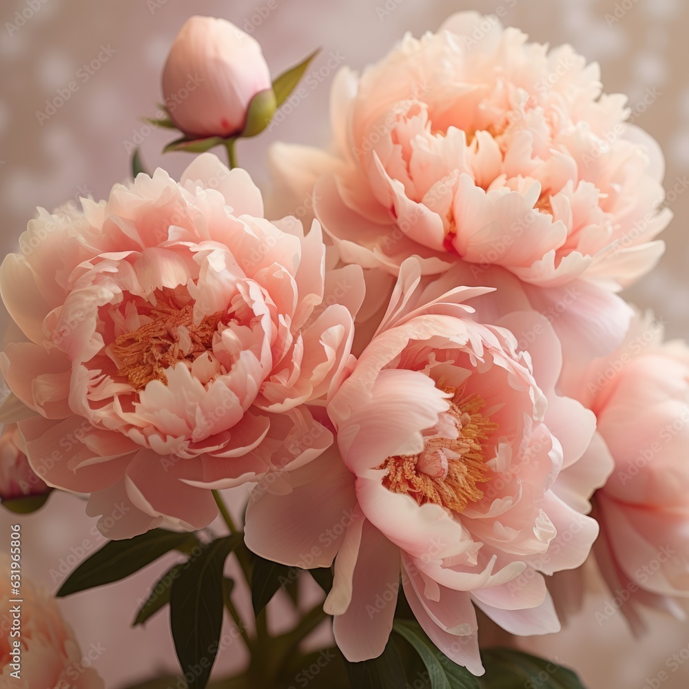 Beautiful bouquet of pink peonies. ai generative Beautiful bouquet of pink peonies. ai generative