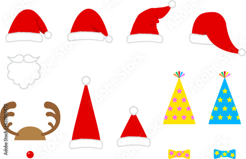 かわいいクリスマス用帽子のイラストセット