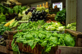 Fresh basil in the San Telmo market in Buenos Aires, the capital of Argentina in 2023