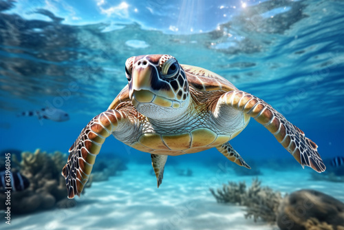 turtle swimming in the sea