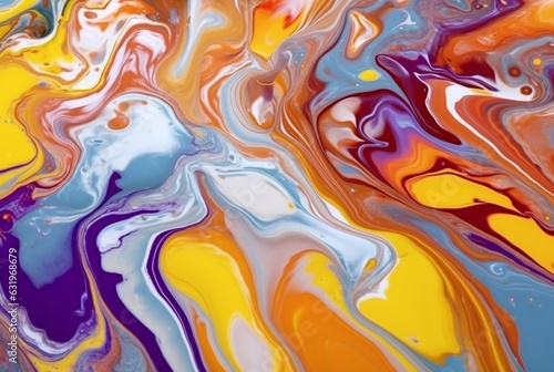 swirls of multicolore marble liquid marble texture. generative ai