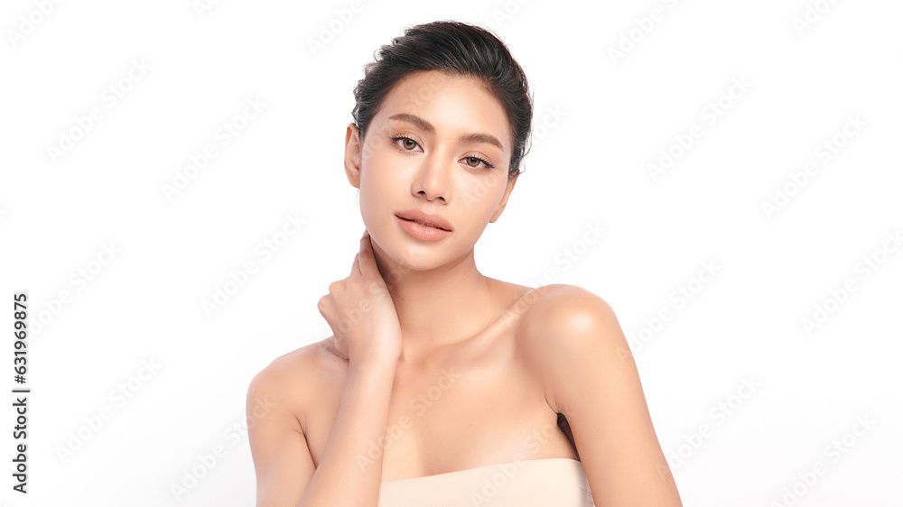 Beautiful young asian woman with clean fresh skin on white background, Face care, Facial treatment, Cosmetology, beauty and spa, Asian women portrait. Beautiful young asian woman with clean fresh skin on white background, Face care, Facial treatment, Cosmetology, beauty and spa, Asian women portrait.