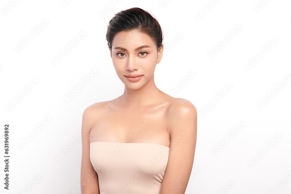 Beautiful young asian woman with clean fresh skin on white background, Face care, Facial treatment, Cosmetology, beauty and spa, Asian women portrait. Beautiful young asian woman with clean fresh skin on white background, Face care, Facial treatment, Cosmetology, beauty and spa, Asian women portrait.
