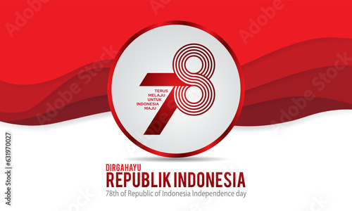 Indonesia independence day 17 august concept illustration.78 years Indonesia independence day