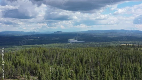 Green and Grandeur: Overhead Views of Smithers BC's Forests and Mountainous Landscape photo