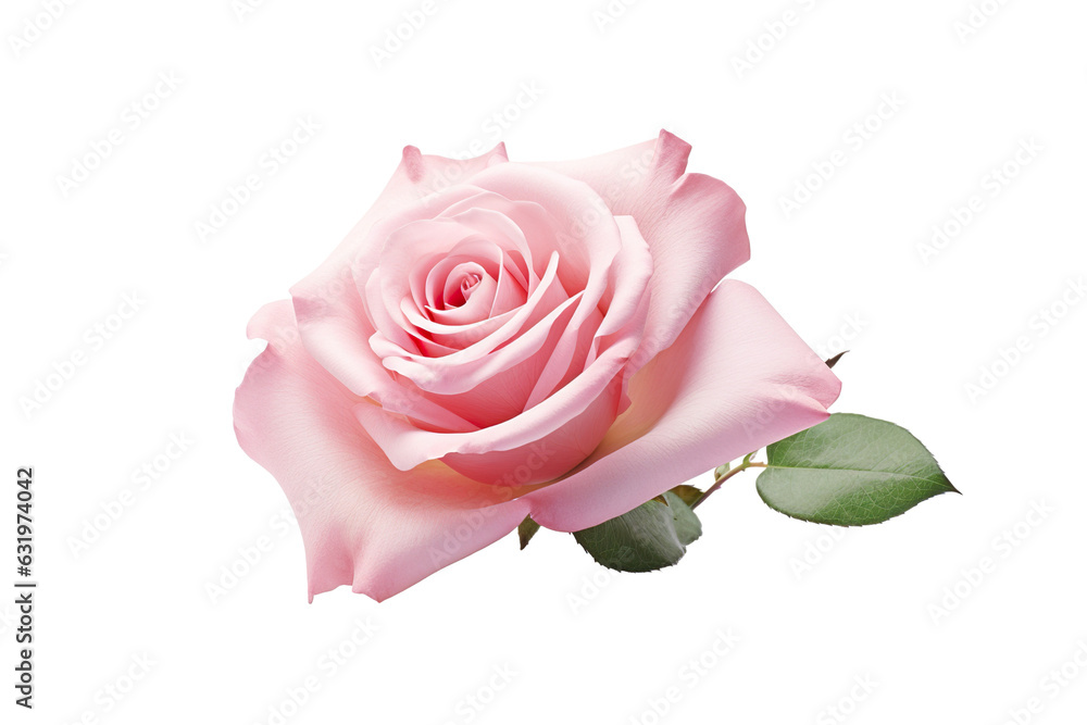 photorealistic close-up of a rose on white background isolated PNG photorealistic close-up of a rose on white background isolated PNG