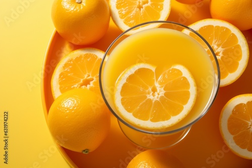  Tray Of Freshly Squeezed Orange Juice  Generative AI