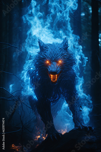 blue fire wolf © Eshor