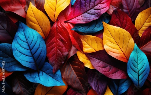 Radiant Rainforest Gradient Multicolor Jungle Leaves Pigment Petals Gradient Multicolor Leaf Patterns
