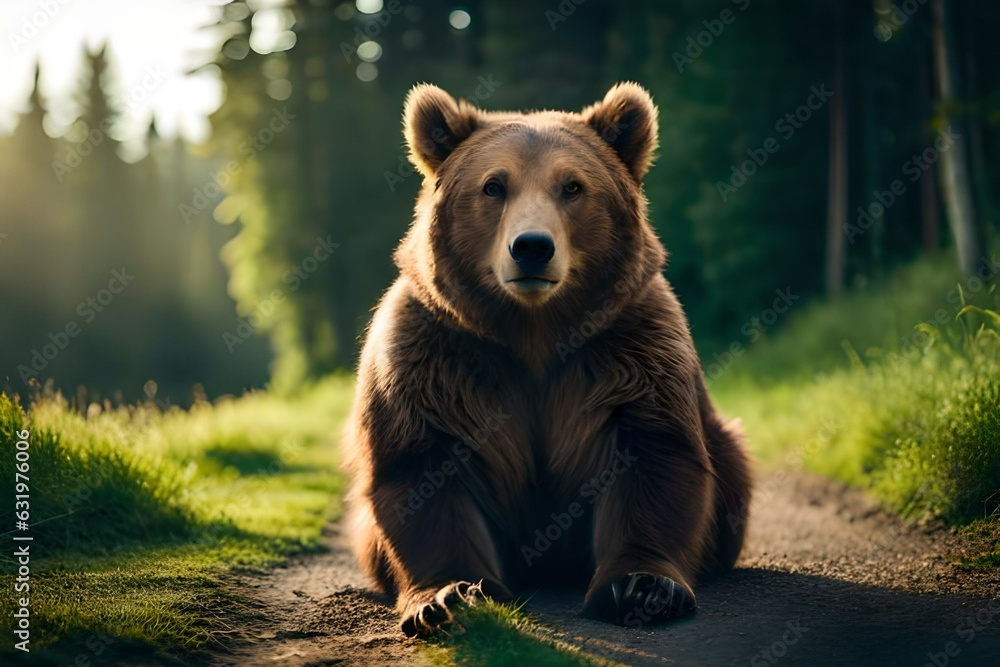 Fototapeta premium brown bear in the forest