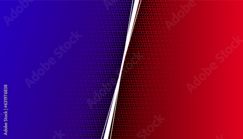 Flat design red comic style background. Pop art comic background lightning blast halftone dots. Pop comics book cartoon magazine cover. Cartoon funny retro pattern strip mockup.	Split screen 